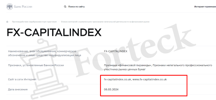 FX-CAPITALINDEX лицензия 